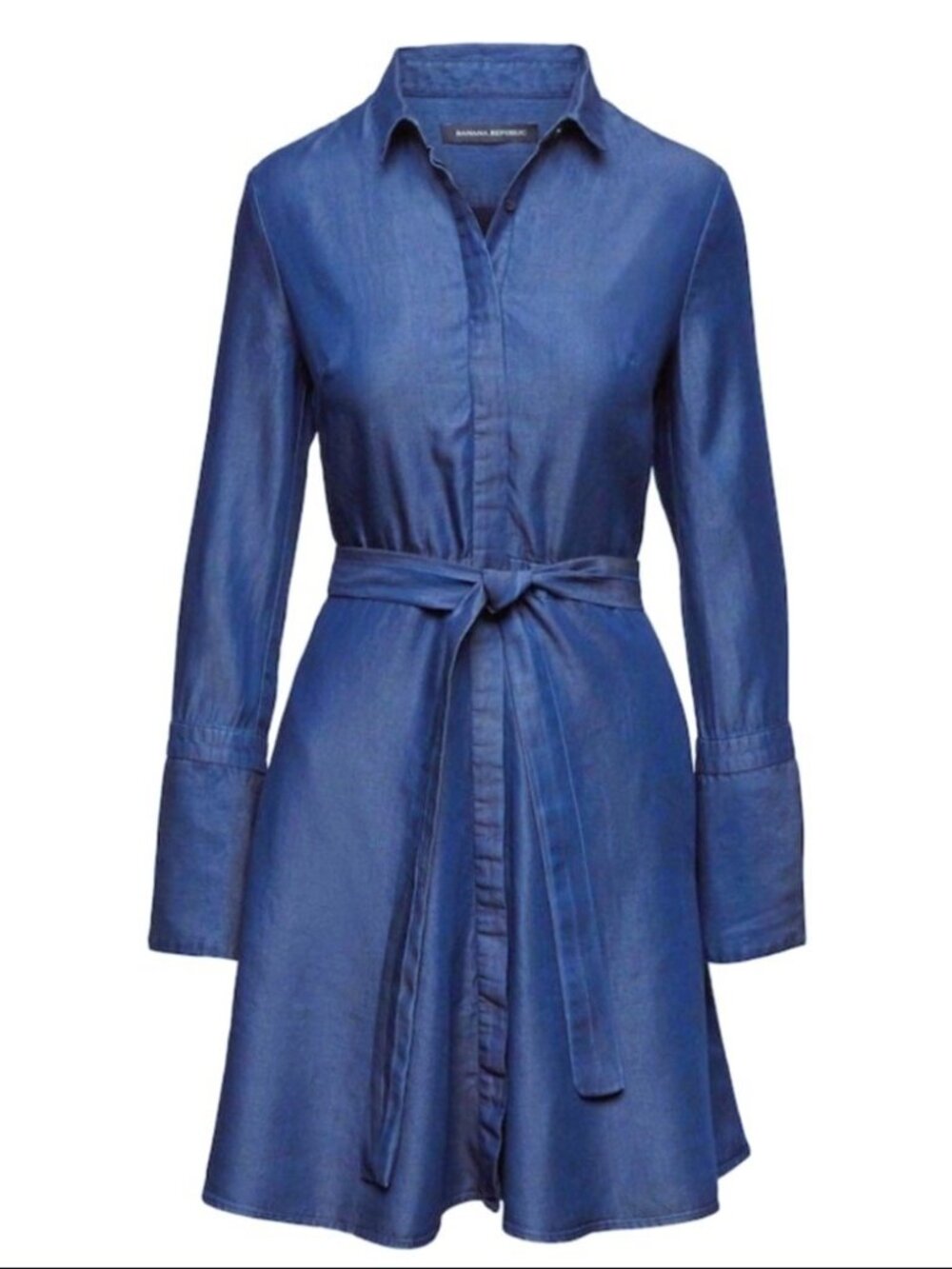 Banana Republic Chambray Tie Waist Long Sleeve Shirt Dress, size 4